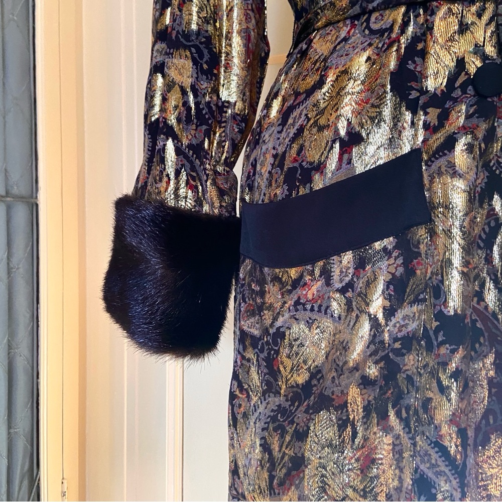 Rare ✨ Zara Lamé Faux Fur Smoking Robe - Picture 8 of 12